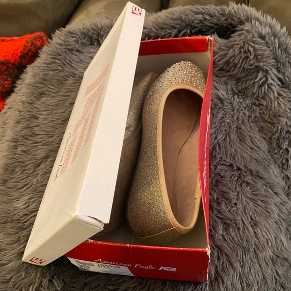 Sparkly Gold Champagne Flats - Picture 6 of 6